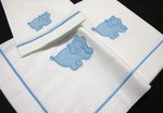 HIPOPOTAMES EMBROIDERED BOW CRADLE SHEETS