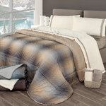 CHECKED FAUX FUR COMFORTER QUILTS