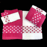 DOT TOWELS WHITE / PINK