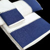 TOWELS WITH NAVY BLUE TOWELS