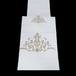 LINEN TOWEL WITH EMBROIDERED FILIGRAN