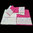 FUCSIA/WHAIT TOWELS WITH GARDEN FABRIC