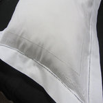 EMBROIDERED COTTON BRAID CUSHION COVER