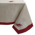 RED CHRISTMAS BELLS TABLECLOTH